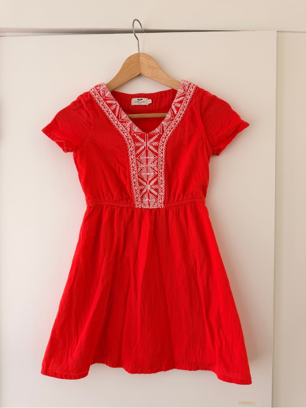 Cyrillus Paris Coral Embroidered short sleeve Dress – Girls Size 8